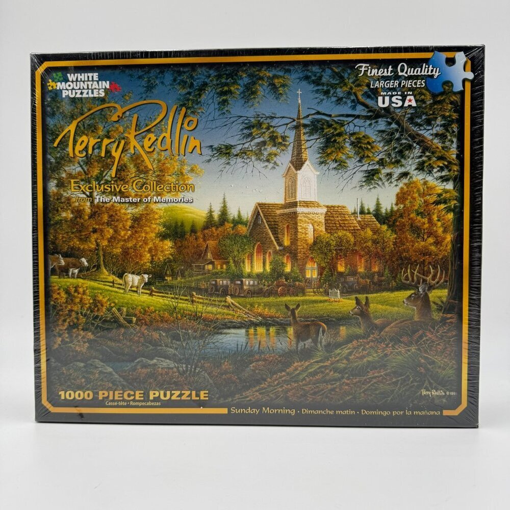 Terry Redlin White Mountain Puzzles "Sunday Morning" 1000-Piece NEW/SEALED